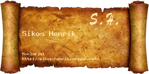 Sikos Henrik névjegykártya